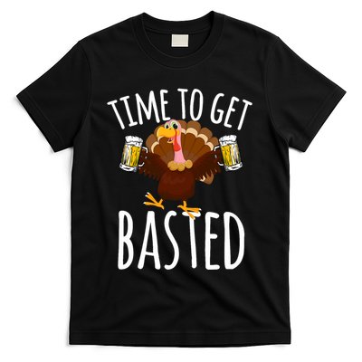 Time To Get Basted Funny Beer Thanksgiving Turkey Gift T-Shirt