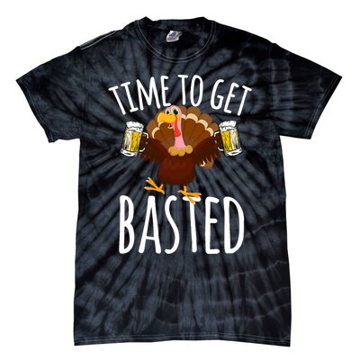 Time To Get Basted Funny Beer Thanksgiving Turkey Gift Tie-Dye T-Shirt