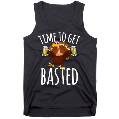 Time To Get Basted Funny Beer Thanksgiving Turkey Gift Tank Top