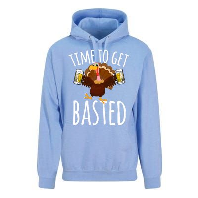 Time To Get Basted Funny Beer Thanksgiving Turkey Gift Unisex Surf Hoodie