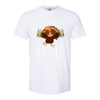 Time To Get Basted Funny Beer Thanksgiving Turkey Gift Softstyle CVC T-Shirt