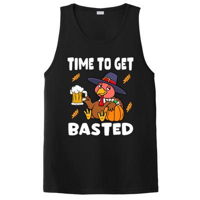 Time To Get Basted Funny Happy Thanksgiving Turkey PosiCharge Competitor Tank