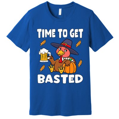 Time To Get Basted Funny Happy Thanksgiving Turkey Premium T-Shirt