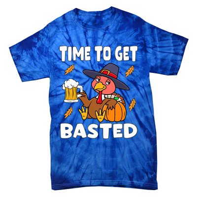 Time To Get Basted Funny Happy Thanksgiving Turkey Tie-Dye T-Shirt