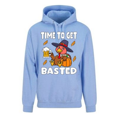 Time To Get Basted Funny Happy Thanksgiving Turkey Unisex Surf Hoodie