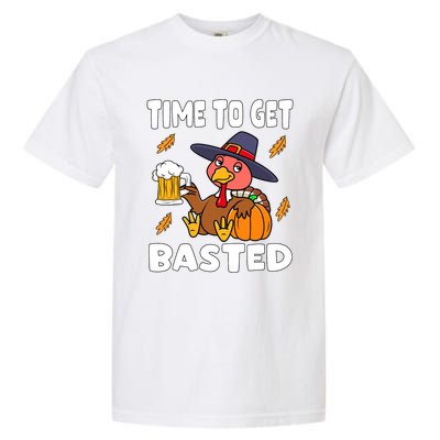 Time To Get Basted Funny Happy Thanksgiving Turkey Garment-Dyed Heavyweight T-Shirt