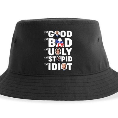 Trump The Good The Bad The Ugly The Stupid The Idiot Sustainable Bucket Hat