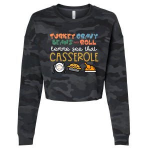 Thanksgiving Turkey Gravy Beans Roll Casserole Cropped Pullover Crew