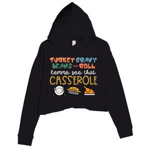 Thanksgiving Turkey Gravy Beans Roll Casserole Crop Fleece Hoodie