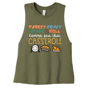 Thanksgiving Turkey Gravy Beans Roll Casserole Women's Racerback Cropped Tank