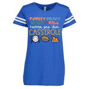 Thanksgiving Turkey Gravy Beans Roll Casserole Enza Ladies Jersey Football T-Shirt