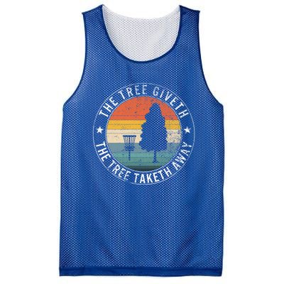 The Tree Giveth The Tree Taketh Away Frisbee Golf Disc Golf Gift Mesh Reversible Basketball Jersey Tank