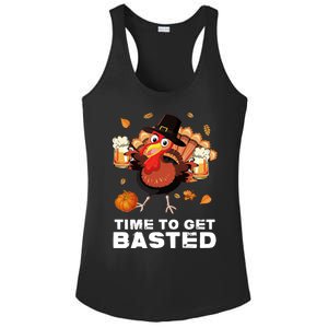 Time To Get Basted Funny Beer Thanksgiving Turkey Gift Ladies PosiCharge Competitor Racerback Tank