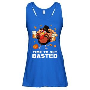 Time To Get Basted Funny Beer Thanksgiving Turkey Gift Ladies Essential Flowy Tank