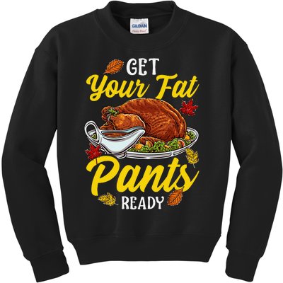 Thanksgiving Turkey Gravy Boat Get Your Fat Pants Ready Swag Kids Sweatshirt