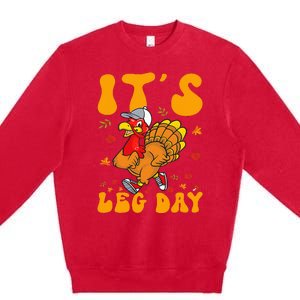 Turkey Trot Gear Costume Thanksgiving Turkey Running Premium Crewneck Sweatshirt