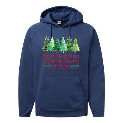 Tree Tops Glisten And Children Listen Funny Teacher Christmas Performance Fleece Hoodie