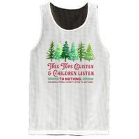 Tree Tops Glisten And Children Listen Funny Teacher Christmas Mesh Reversible Basketball Jersey Tank