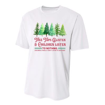 Tree Tops Glisten And Children Listen Funny Teacher Christmas Performance Sprint T-Shirt