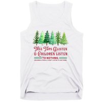 Tree Tops Glisten And Children Listen Funny Teacher Christmas Tank Top