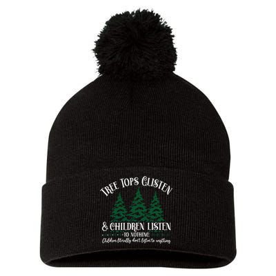 Tree Tops Glisten Children Listen To Nothing Pom Pom 12in Knit Beanie