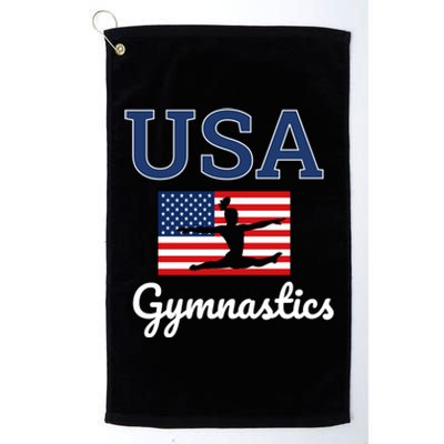 Tumbling Team Gear Gymnast Gymnastics Usa American Flag Cute Gift Platinum Collection Golf Towel