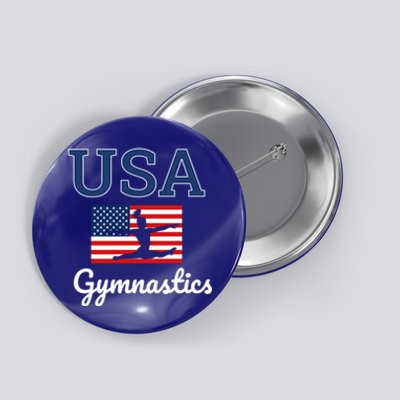 Tumbling Team Gear Gymnast Gymnastics Usa American Flag Cute Gift Button