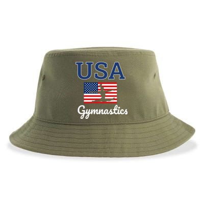 Tumbling Team Gear Gymnast Gymnastics Usa American Flag Cute Gift Sustainable Bucket Hat