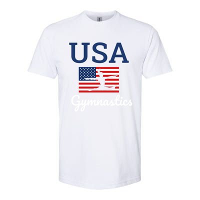 Tumbling Team Gear Gymnast Gymnastics Usa American Flag Cute Gift Softstyle CVC T-Shirt