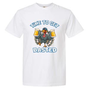 Time To Get Basted Funny Beer Lets Get Adult Turkey Gift Garment-Dyed Heavyweight T-Shirt