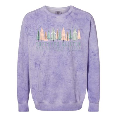 Tree Tops Glisten And Children Listen Colorblast Crewneck Sweatshirt