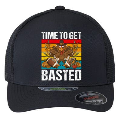 Time To Get Basted Funny Beer Thanksgiving Turkey Gift Flexfit Unipanel Trucker Cap