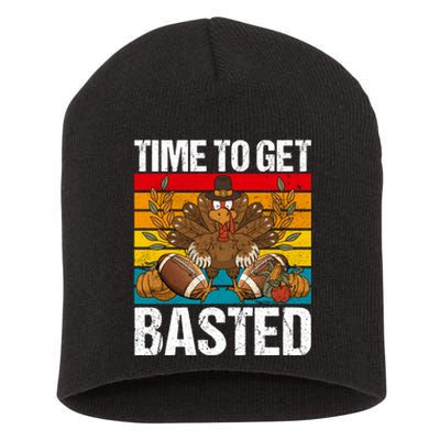 Time To Get Basted Funny Beer Thanksgiving Turkey Gift Short Acrylic Beanie