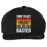 Time To Get Basted Funny Beer Thanksgiving Turkey Gift Wool Snapback Cap