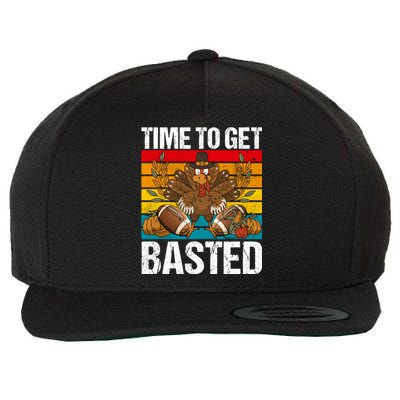 Time To Get Basted Funny Beer Thanksgiving Turkey Gift Wool Snapback Cap