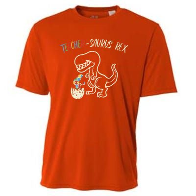 Teachersaurus Trex Gift Autism Awareness Dinosaur Teacher Gift Cooling Performance Crew T-Shirt