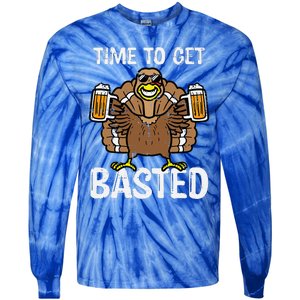 Time To Get Basted Funny Thanksgiving Turkey Day Tie-Dye Long Sleeve Shirt