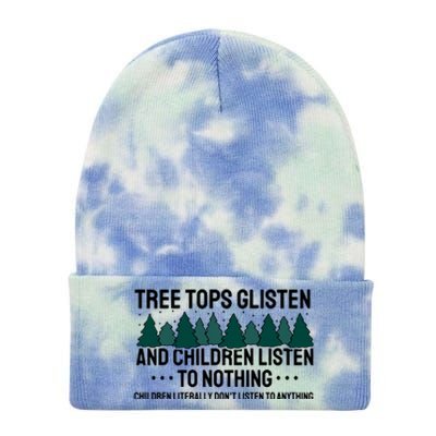 Tree Tops Glisten And Children Don't Listen Tie Dye 12in Knit Beanie