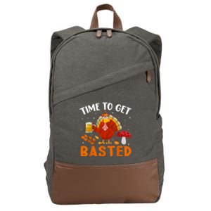 Time To Get Basted Funny Thanksgiving Turkey Day Cotton Canvas Backpack