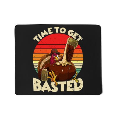 Time To Get Basted Funny Beer Thanksgiving Turkey Gift Mousepad