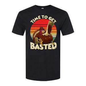 Time To Get Basted Funny Beer Thanksgiving Turkey Gift Softstyle® CVC T-Shirt