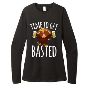 Time To Get Basted Funny Beer Thanksgiving Turkey Gift Womens CVC Long Sleeve Shirt