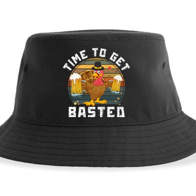 Time To Get Basted Funny Beer Thanksgiving Turkey Gift Sustainable Bucket Hat