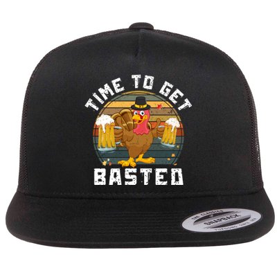 Time To Get Basted Funny Beer Thanksgiving Turkey Gift Flat Bill Trucker Hat