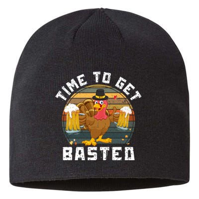 Time To Get Basted Funny Beer Thanksgiving Turkey Gift Sustainable Beanie