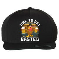 Time To Get Basted Funny Beer Thanksgiving Turkey Gift Wool Snapback Cap