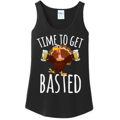 Time To Get Basted Funny Beer Thanksgiving Turkey Gift Ladies Essential Tank