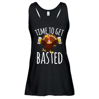 Time To Get Basted Funny Beer Thanksgiving Turkey Gift Ladies Essential Flowy Tank