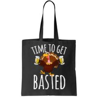 Time To Get Basted Funny Beer Thanksgiving Turkey Gift Tote Bag