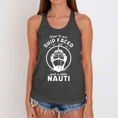 Time To Get Ship Faced And A Little Nauti Cruise Ship Women's Knotted Racerback Tank